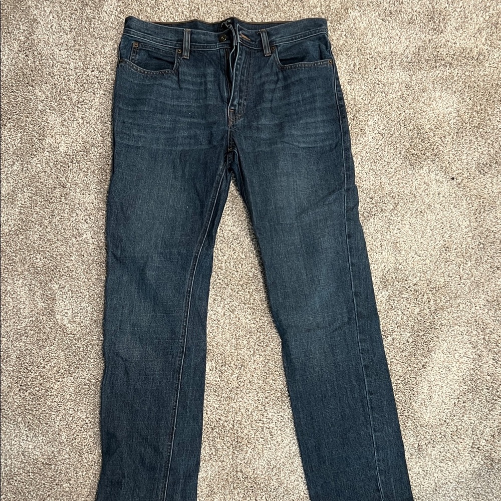 J. Crew Men's Dark Blue Straight Jeans